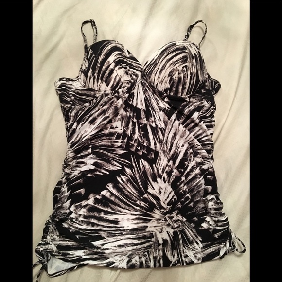 Assets Spanx Push Up Black/White Tankini XL bb. - Picture 3 of 8